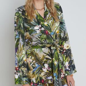 L'AGENCE Tropical Print Blazer Jacket Size Medium